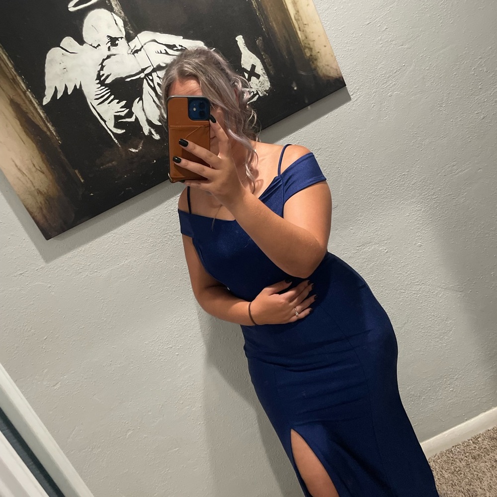 Formal navy blue dress